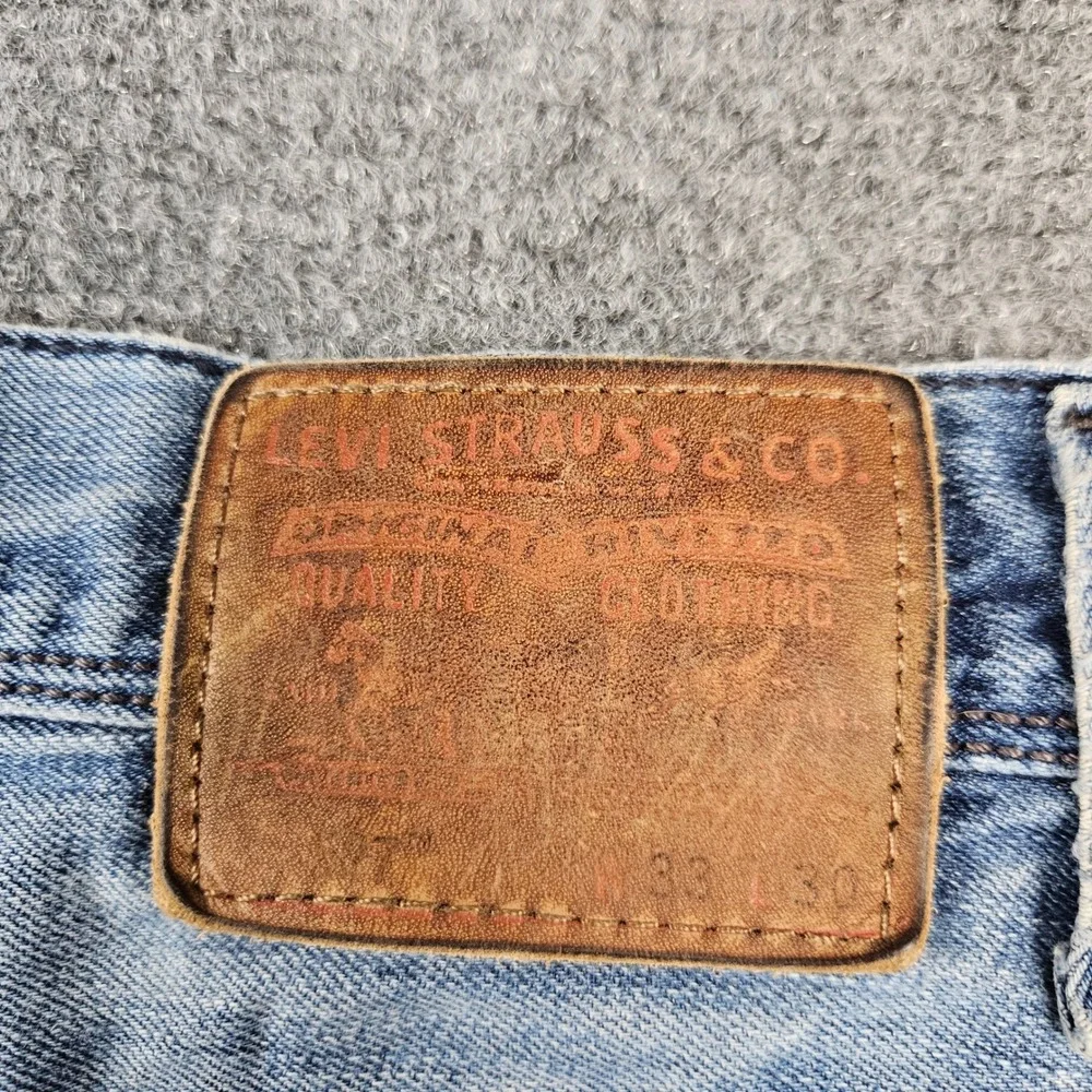 Levi's 527 Jeans Mens 30x30 Bootcut Flap Pocket Thick Leather Patch Light Wash